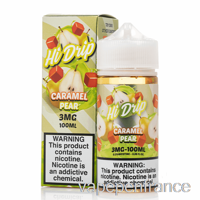 Poire Caramel - E-liquides Hi-drip - 100 Ml 0 Mg Stylo Vape